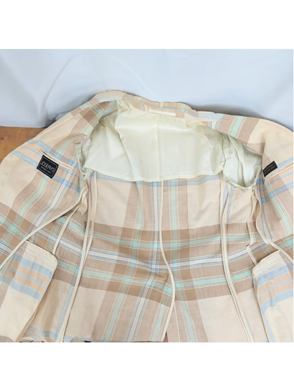 Vintage USA Made Madras Plaid Lightweight Blazer 40R